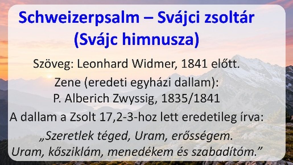 Svájci zsoltár – Svájc himnusza