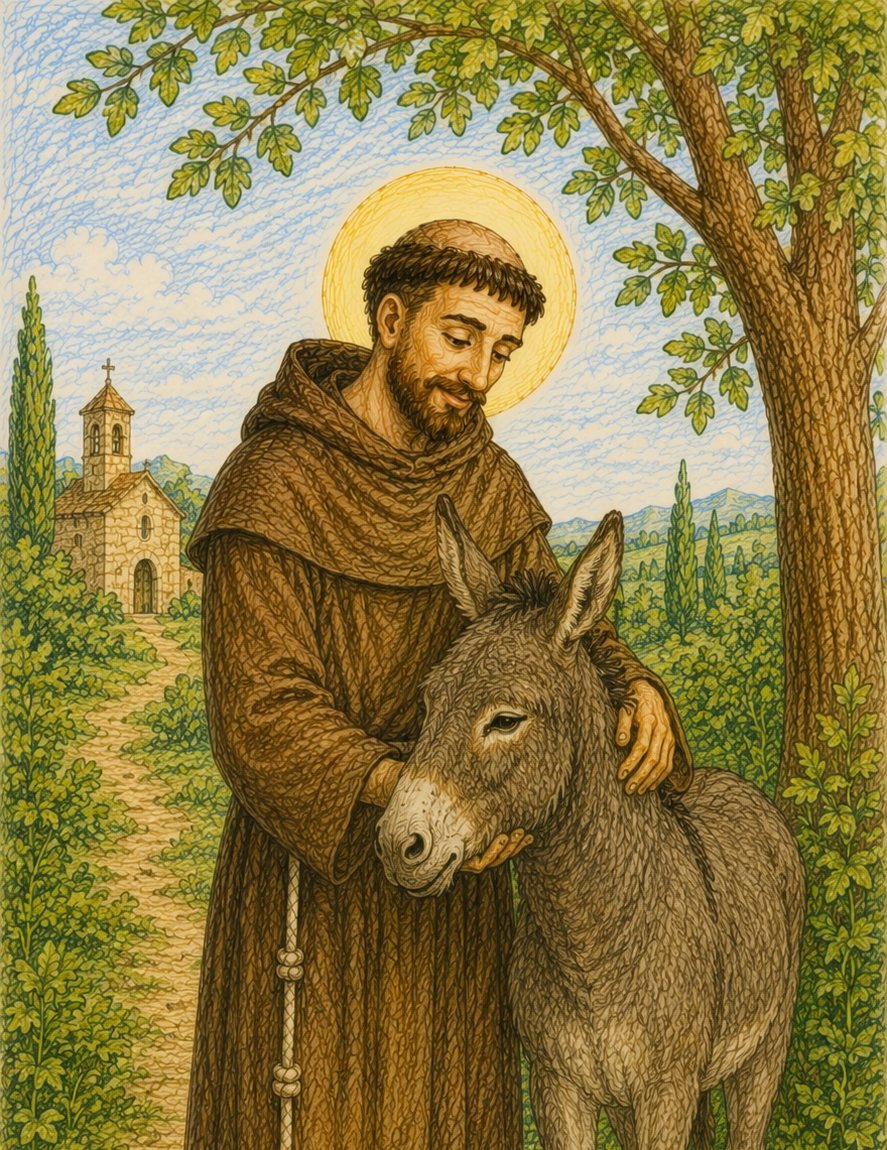 Szent Ferenc szamárral